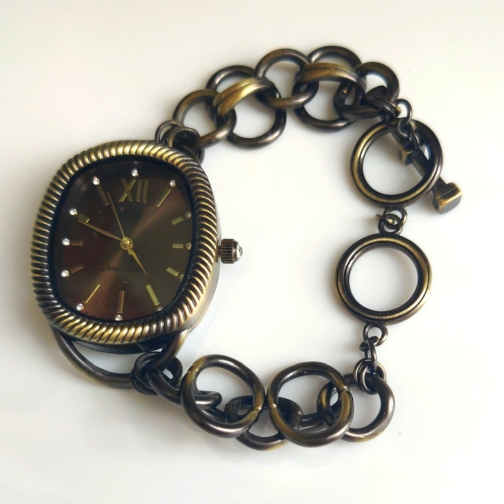 PRINCESS HOUSE- Bronze Chain Link Bracelet Watch